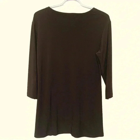 Simpli, deep brown  tunic, well tailored w long sleeves, square neck - Picture 3 of 8